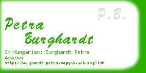petra burghardt business card